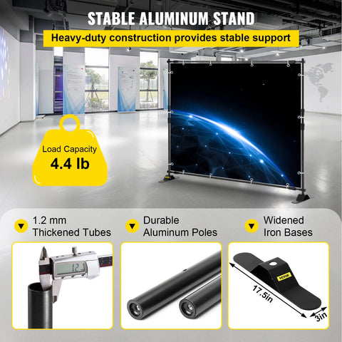 Backdrop - Backdrops Fotografie - Backdrop Frame - Backdrop Stand - Backdrop Decoratie - 8ft - 240 x 240cm - voor beurs Exposant Fotografie Studio - met Draagtas