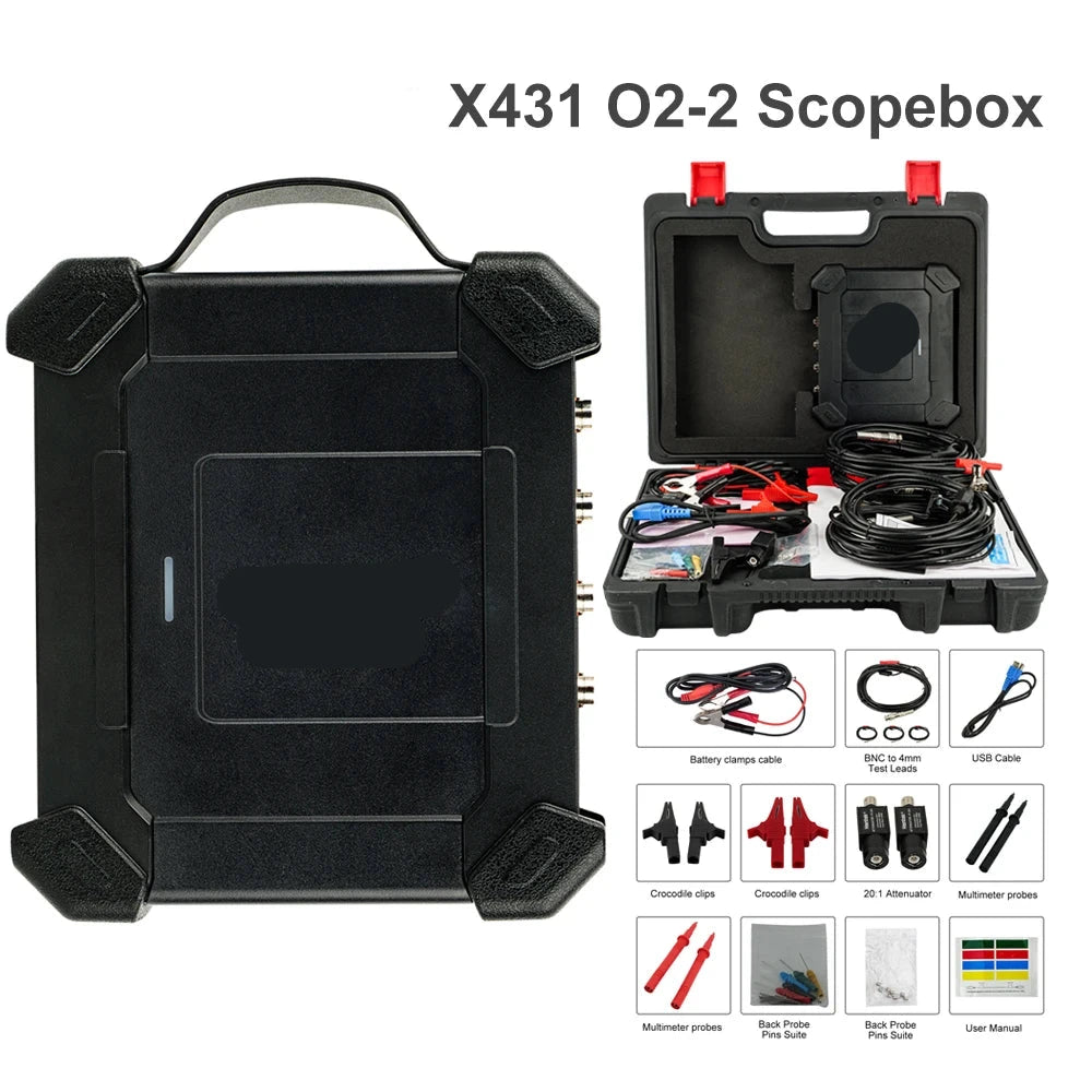X431 O2-2 Scopebox – Oscilloscoop – Diagnosetool – Elektrische Tester – Autodiagnose – 4-kanaals 100 MHz Bandbreedte – Automatische Metingen