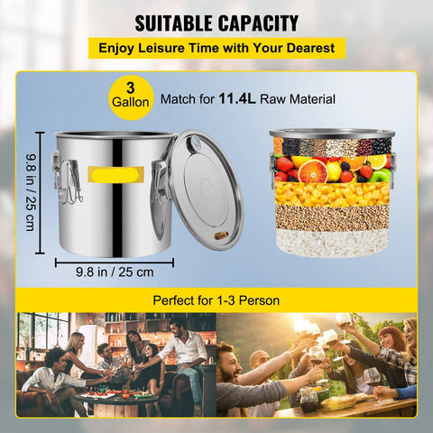 Distilleerapparaat - Distilleerketel - Distilleerketel - Distilleren - 3 Gal - Home DIY Brewing Distilling Kit voor Fruit Wijn Brandy