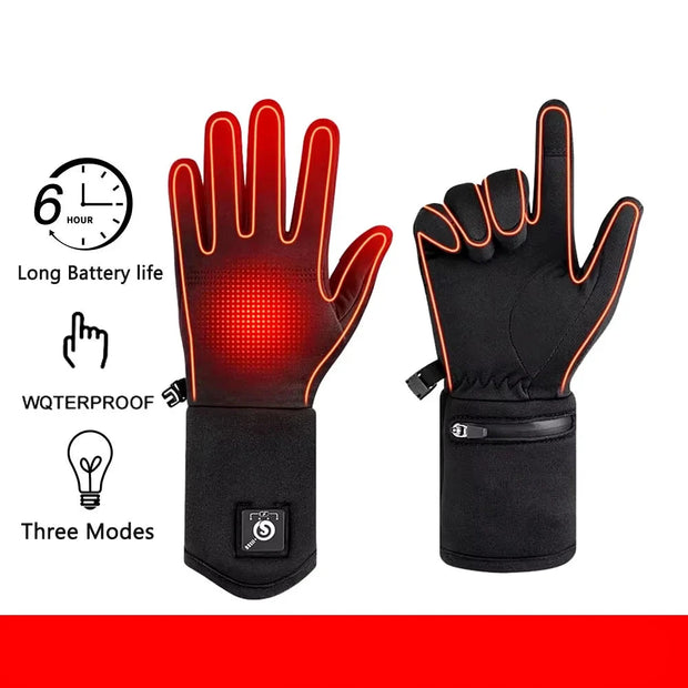 Savior Heat - Heated Gloves - Electric Heated Gloves - Includes Rechargeable Battery - Heated Gloves - Unisex - Three-Speed ​​Temperature Control - Size XXS - Black