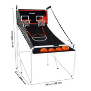 Basketbal - Arcade - Basketbalring - Opvouwbare basketbal Arcade - 2 speler - 82x44x81 inch - Dual Shot Sport - met 4 ballen 8 spelmodi voor kind Volwassene