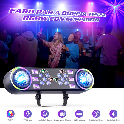 Effectverlichting RGBW – DJ Verlichting – Party Lights – Disco Lampen – LED Effectlampen – 7-in-1 Multifunctioneel – Verstelbaar Statief – Inclusief Draagtas – EU Stekker - QUORE