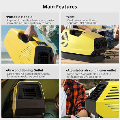 Mobiele Airconditioner – Draagbare Airco – Outdoor Koeling – Compacte Klimaatbeheersing – Lichtgewicht 6,5 Kg – 2380 BTU - 43 dB Geluid – Meerdere Modi