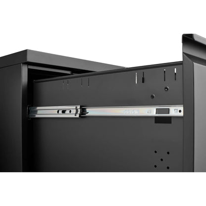 Ladeblok – Rolcontainer – Ladekast – Archiefkast – Mobiele Opberglade – Metaal – 2 Laden Met Slot – Compact Zwart