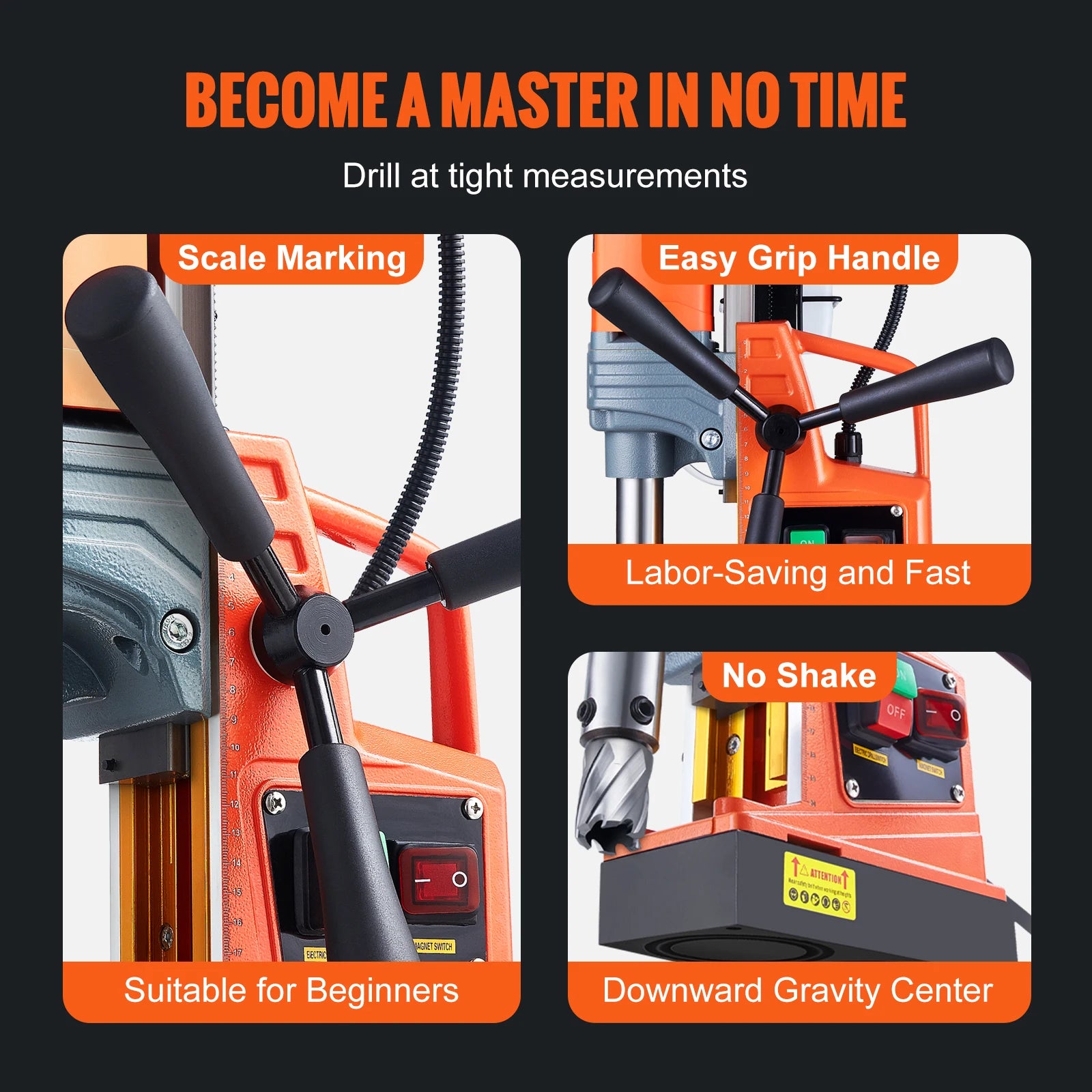 Magneetboormachine - Kernboormachine - Magnetische Boormachine - 1300W - Industriële Magneetboor - Magneetkernboormachine - voor Metaal en Verbouwing - QUORE