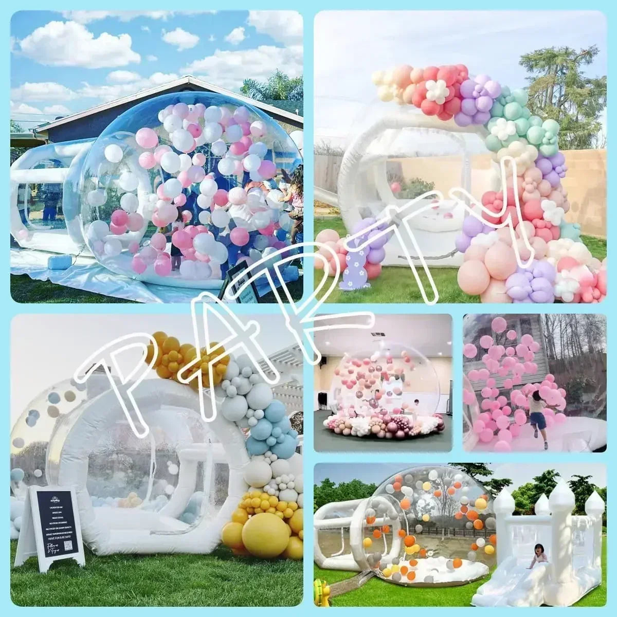 Opblaasbare Bubble Tent – Transparante Koepeltent – Opblaasbare Tent – Buiten Tent – 4 Meter Koepel – Dubbellaags Nylon – Aluminium Frame