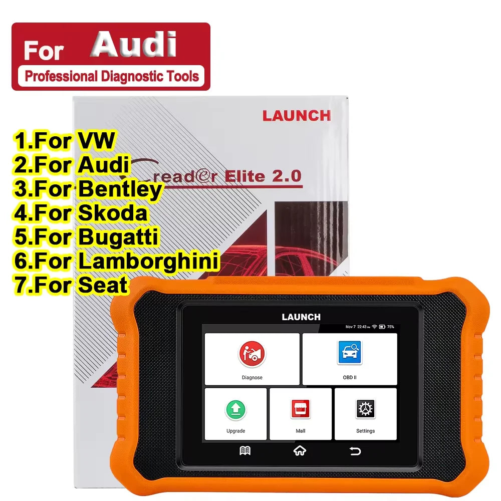 OBD2 Diagnosetool Audi – Auto Scanner – Foutcode Lezer – ECU Tester – Diagnose Interface – Volledige Systeemdiagnose – 30+ Resetfuncties