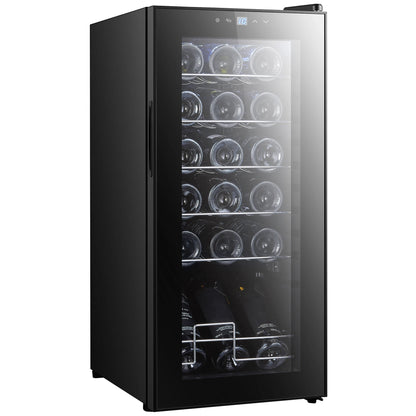 Wijnkoeler – Wijnkoelkast – Wijnklimaatkast – Flessenkoeler – Temperatuurinstelbaar 5-18 °C – Fluisterstil 41 dB – Verstelbare Planken – 18 Flessen