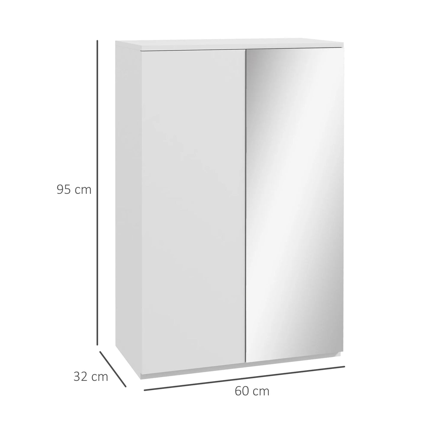 Schoenenkast – Schoenopberger – Schoenopslag – Schoenmeubel – Organisator – Melamine Hout – Vijf Verstelbare Planken - 60 x 32 x 95 cm - Wit