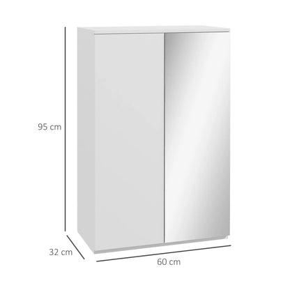 Schoenenkast – Schoenopberger – Schoenopslag – Schoenmeubel – Organisator – Melamine Hout – Vijf Verstelbare Planken - 60 x 32 x 95 cm - Wit