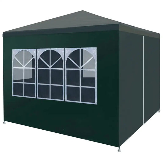 Tuinpaviljoen – Partytent – Tuintent –  Ontvangsttent – Marktkraamtent – Buitenoverkapping – Waterdicht PE – Roestvrij Stalen Frame - 3x3m - Groen