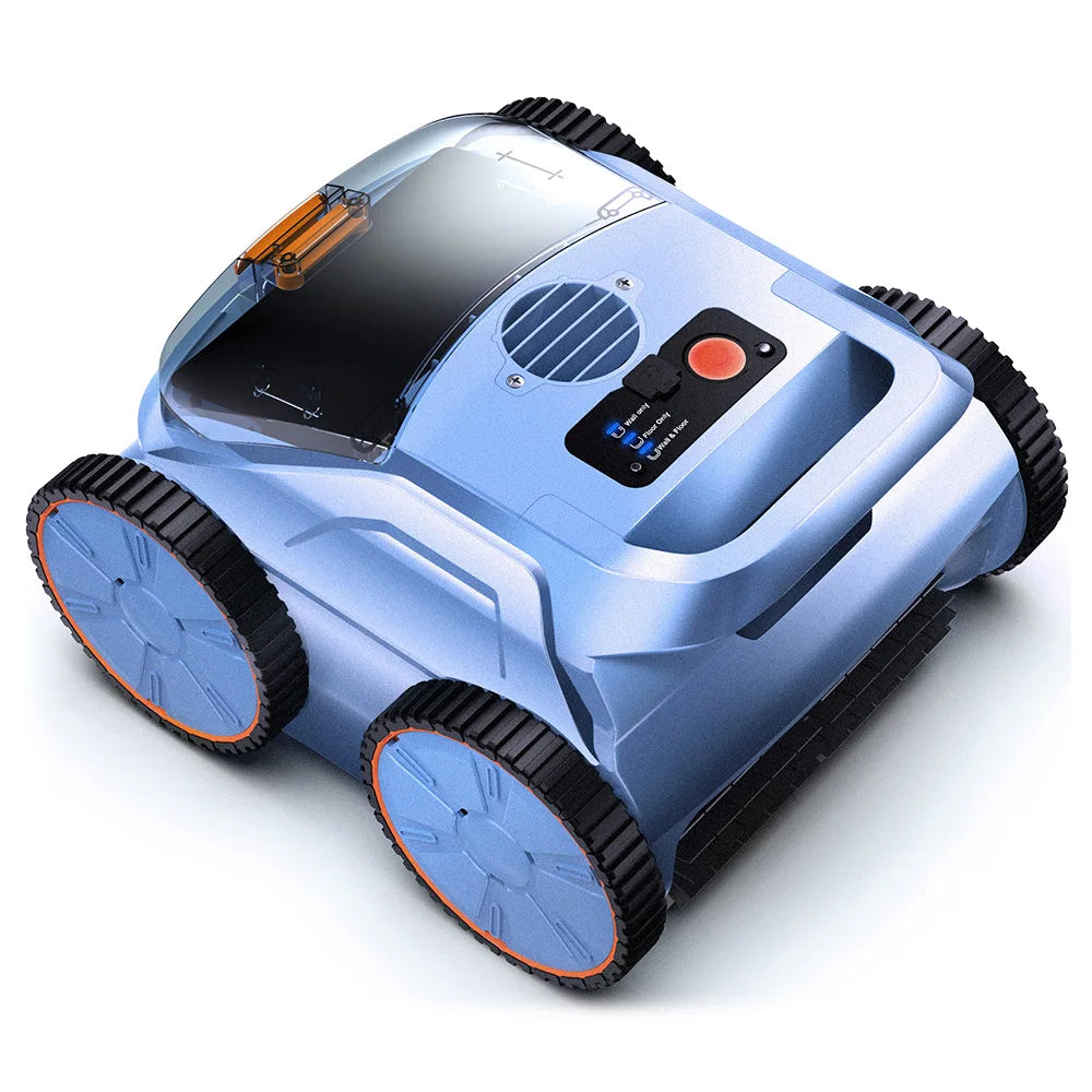 Draadloze Robotische Zwembadreiniger - Zwembadrobot - Zwembadonderhoud - 18000Pa Zuigkracht - 3 Reinigingsmodi - Waterdicht IP68 - Wand- en Waterlijnreiniging - 7800mAh Batterij - Voor Zwembaden tot 200m² - Blauw