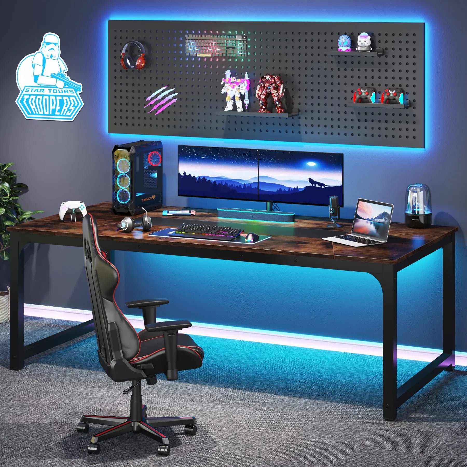 Houten Bureautafel – Werktafel – Eettafel – Vergadertafel – Gametafel – 180 Cm – Waterbestendig – Driehoekige Versteviging - QUORE