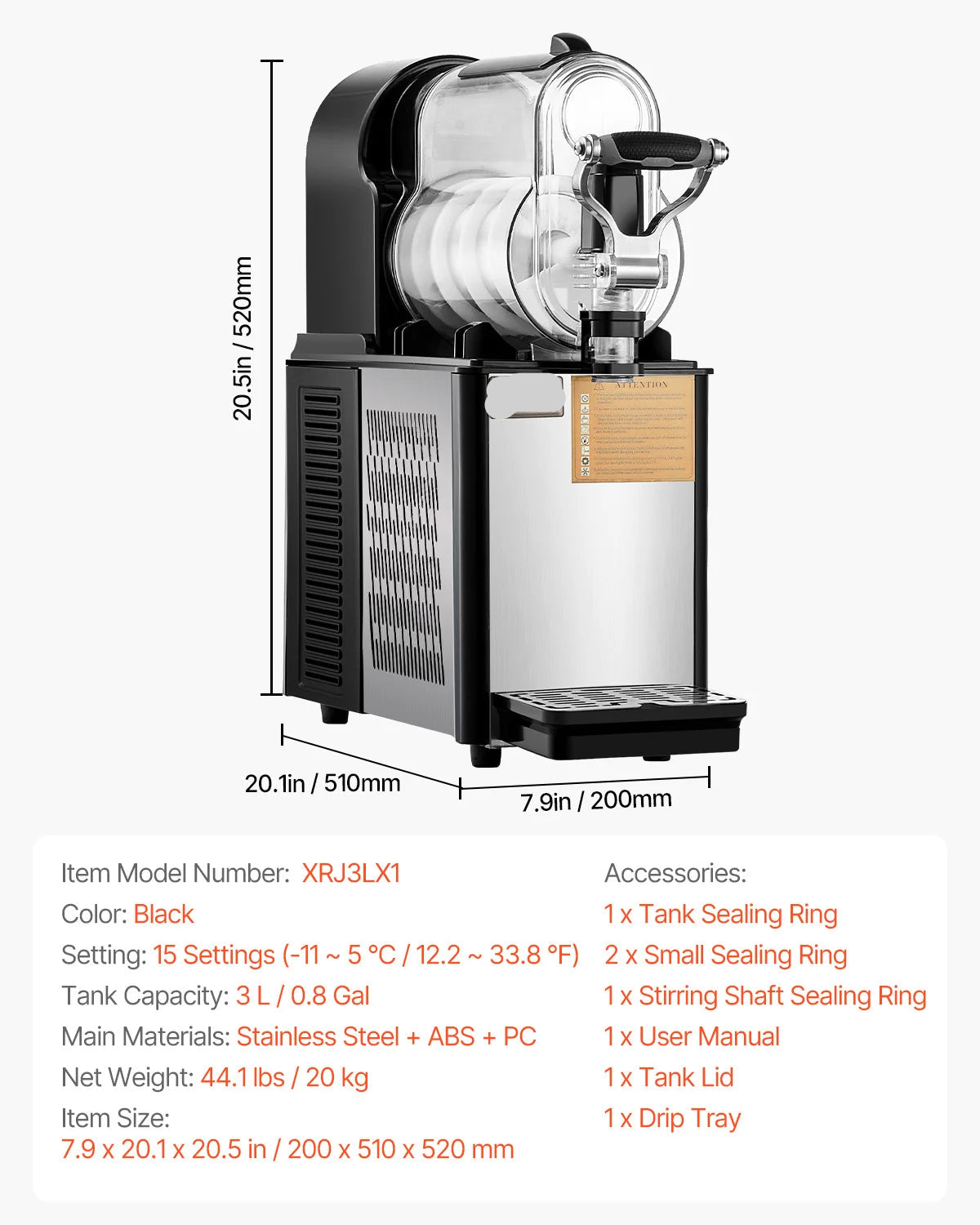 Slushy Machine – Slushmachine – IJsmachine – Frozen Drink Maker – Dubbele Tanks 1x3L – Instelbare Temperatuur