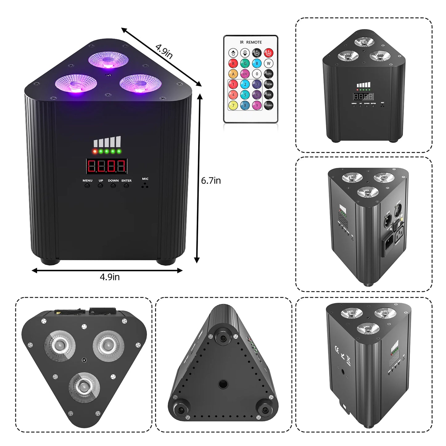 Par Lamp – LED Spot – Stage Light – DJ Verlichting – RGBW Licht – Oplaadbaar Batterij – Draadloos – 12W Vermogen – DMX Controle
