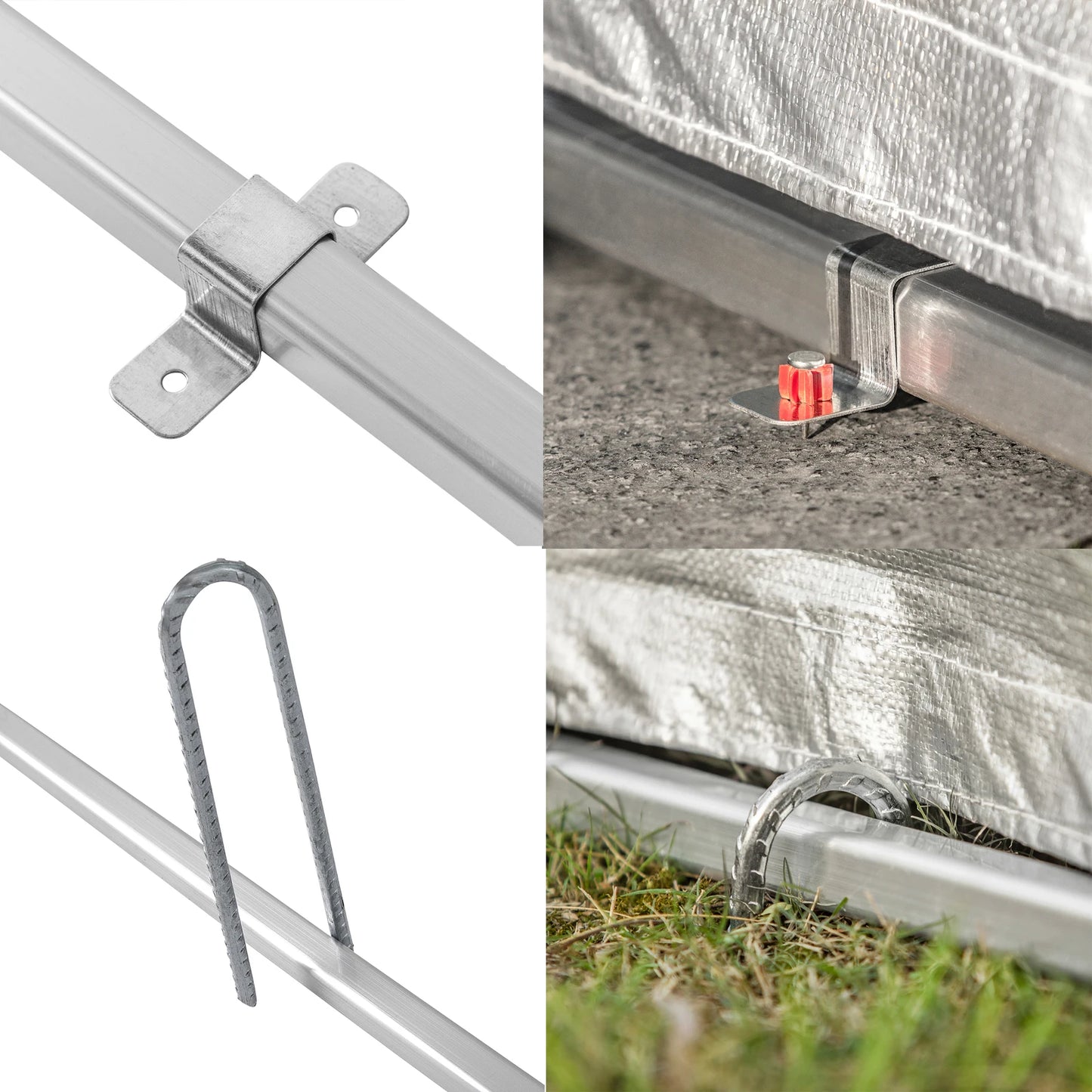 Buitenschuur Fietsenstalling Tuinschuur Opslag Schuurtje – Groen – Waterdichte PE Hoes – Aluminium Frame – 120x163x176 cm