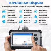 TOPDON ArtiDiag500 Car Diagnostic Tools OBD2 Scanner Engine/ABS/SRS/Transmission Automotive Tool OBD2 Code Reader Free Update - QUORE