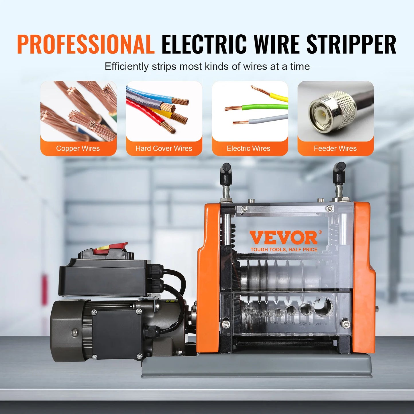 Elektrische Draadstripper – Kabelstripper – Draadstriptang – Automatische Kabelstripper – 60W Motor – Gietijzeren Behuizing