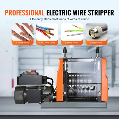 Draadstrip Machine - Elektrisch Draadstripapparaat – Kabelstripper – Draadstripper – Kabelstripmachine – 60W Motor – 7 Kanalen – Gietijzeren Behuizing - 1.5-25mm Kabel