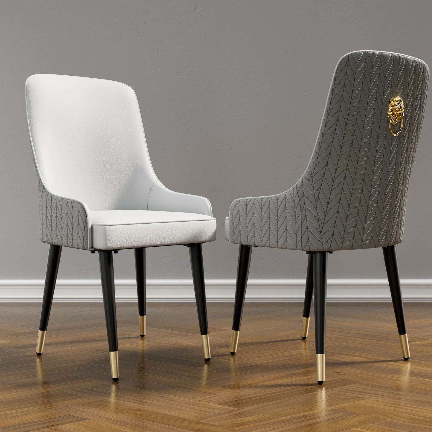 Eetkamerstoelen – Stoelen – Zetels – Zitmeubels – Moderne Stoelen – Microfiber Leer – Hoog Zitcomfort - Grijs