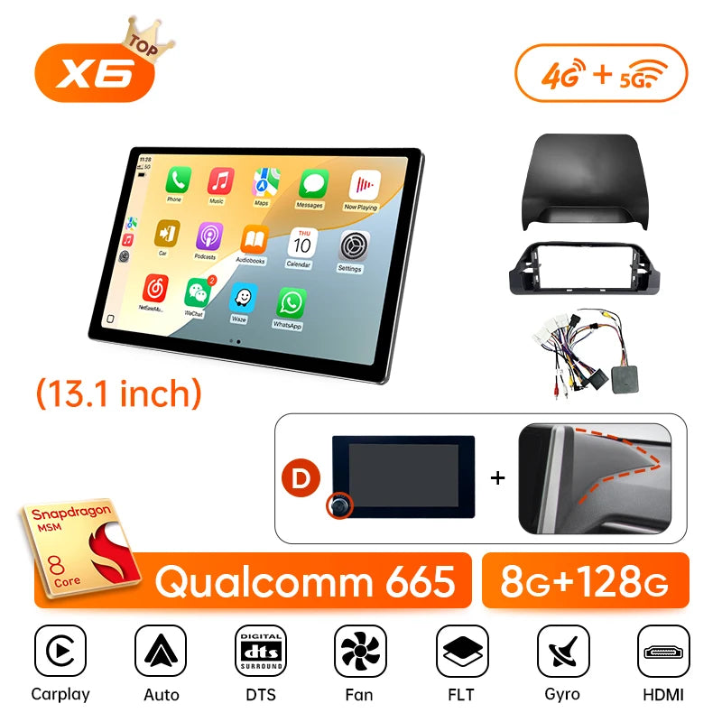 Ainavi 13.1 Car Radio For Toyota RAV4 2020 2021 2023 2024 RAV 4 XA50 Wireless Carplay Android Auto 4G Car Multimedia Player DSP - QUORE