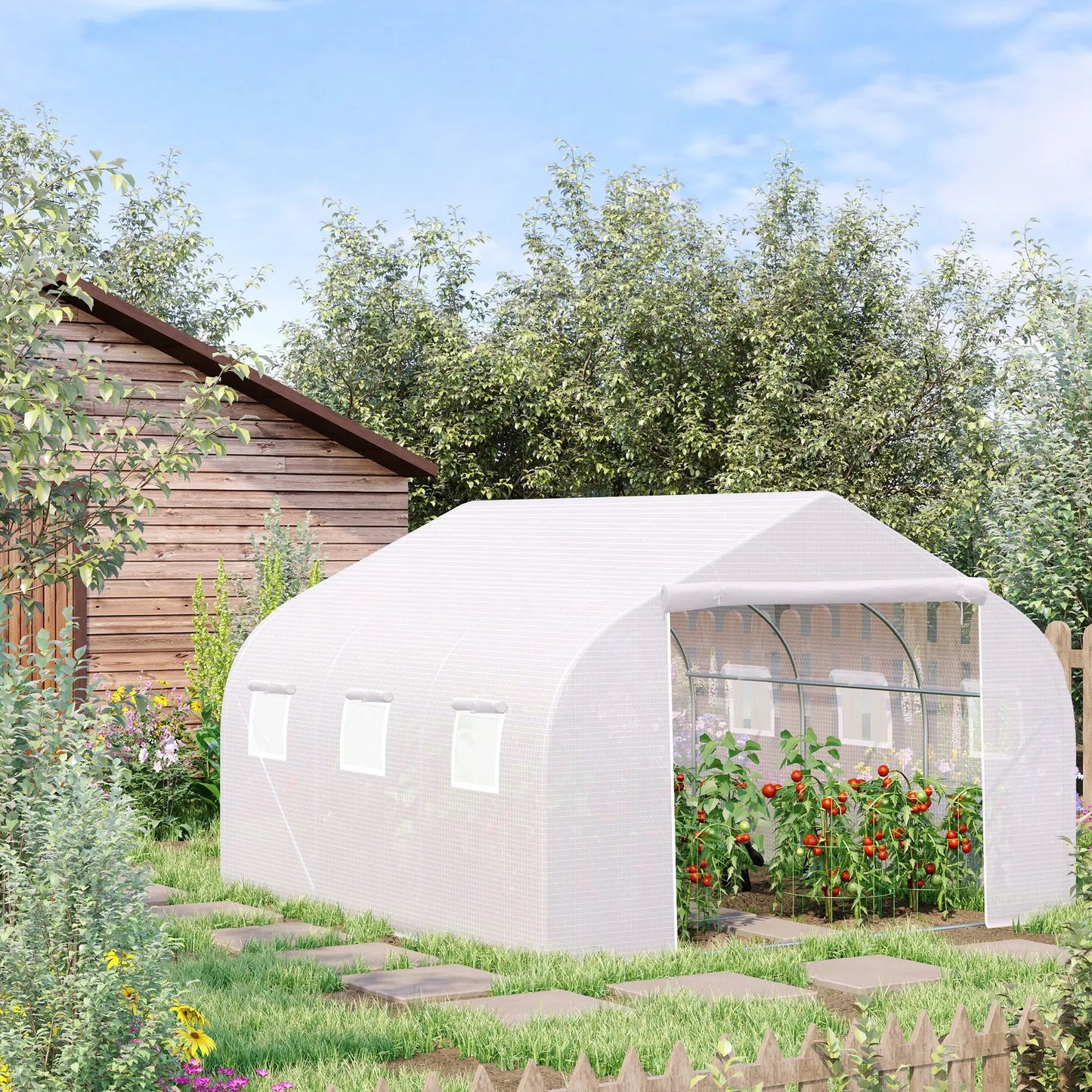 Invernadero – Kas – Tuinkas – Plantenkas – Serre – 450x300x200 cm – UV-bestendige Waterdichte Cover – Muskietennet Ventilatie - QUORE