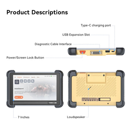 THINKCAR THINKSCAN 672 OBD2 Scanner CAN FD obd2 Tool Bi-directional Control Full System Diagnosis 28 Resets Free for Life - QUORE