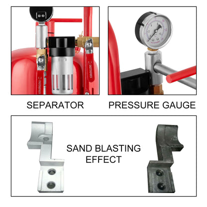 Sandblaster -  Sandblasting Blaster -  Bead Garage Grit - Draagbare Luchtzandstraalmachine  - 40L - Rood
