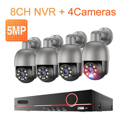 Beveiligingssysteem – CCTV Camera Set – Surveillance Camera – IP Camera – Beveiligingscamera – 8-Kanaals POE Recorder – 4x 5MP Camera’s – Full Color Nachtzicht – Slimme Menselijke Detectie - QUORE