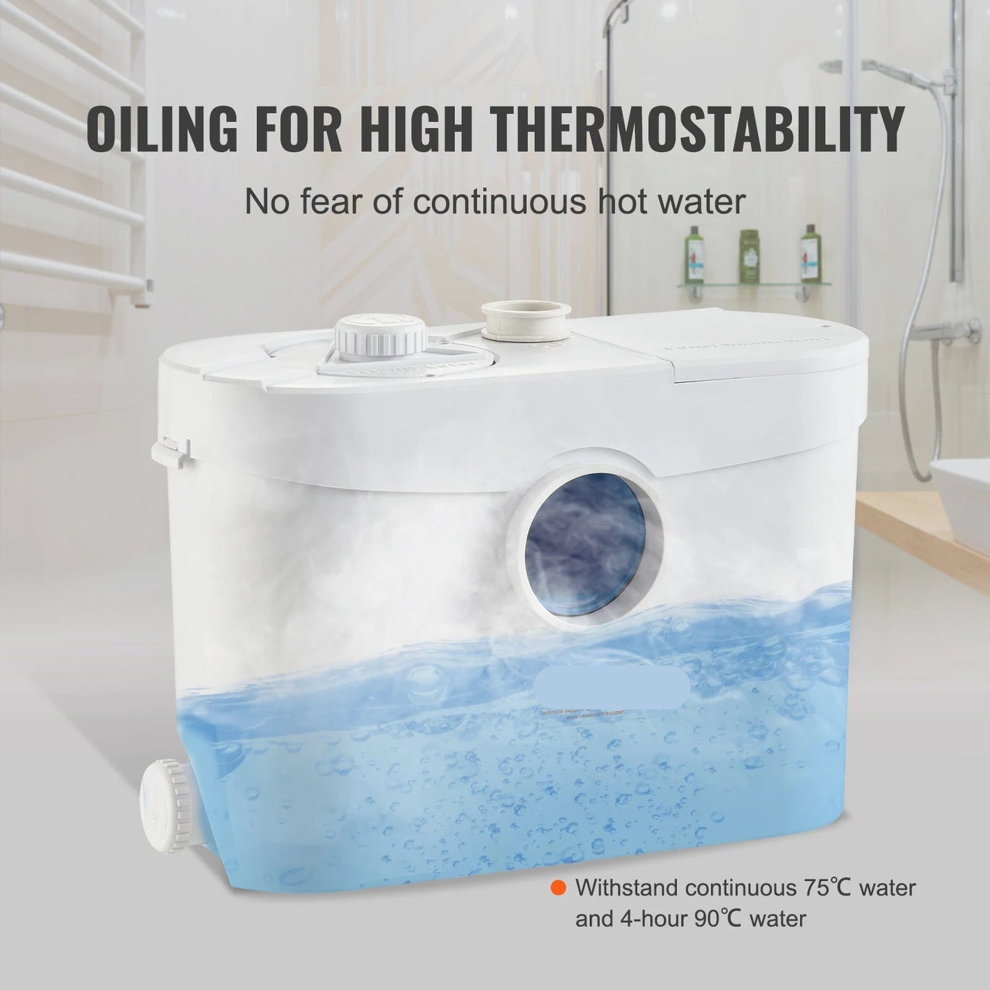 Macerator Pomp - Waterpomp - Vuilwaterpomp - 700W - 9600 L/h Capaciteit - 10m Opvoerhoogte - 3 Inlaten voor Afvalwater Afvoer