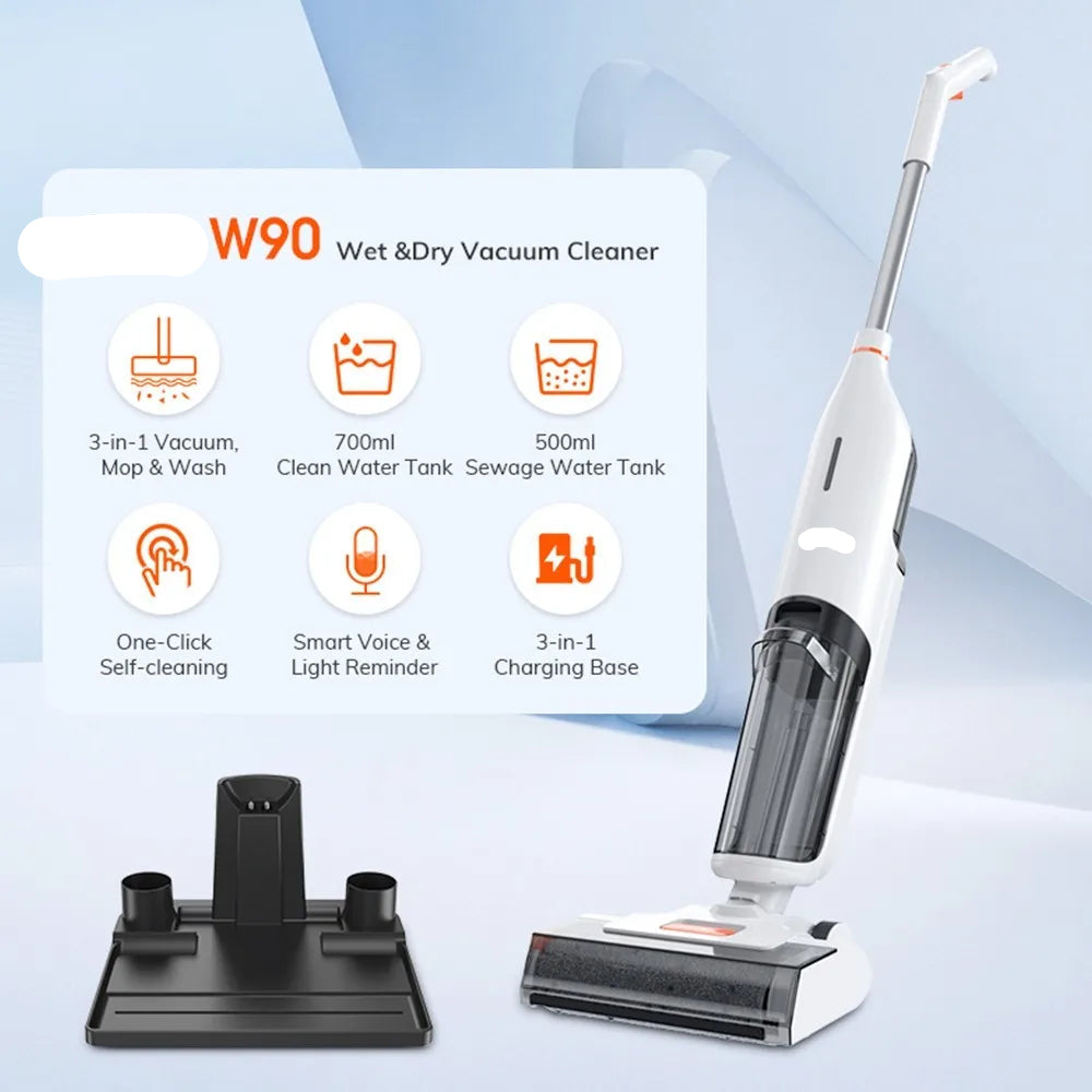 Multifunctionele 3-in-1 Schoonmaker – Stofzuiger – Dweil – Wasapparaat – Draadloos – 2-voudig Tanksysteem – 30 Minuten Gebruikstijd