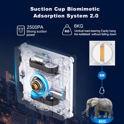 Raamrobot – Automatische Ramenreiniger – Slimme Schoonmaakrobot – Glasreiniger – 2500 Pa Zuigkracht – Bluetooth Bediening