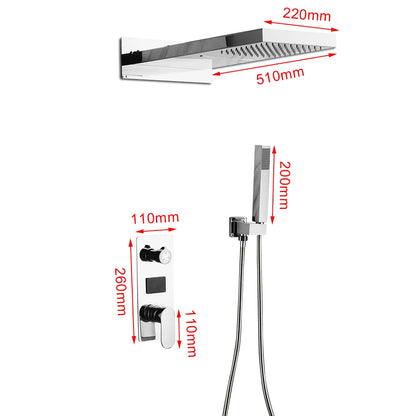 Douche - Regendouche - Douchewand - Douchekolom - Douchepanelen - Inbouw Digitale Douche Set - 3-Weg Thermostatische Regendouche met LED Display - Zilver