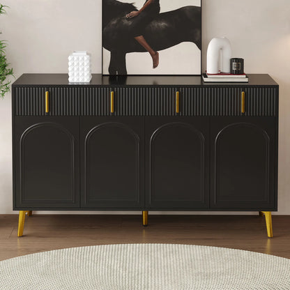 Kast - Dressoir - Opbergkast - Woonkamer - 140 cm x 37,8 cm x 82 cm - Zwart