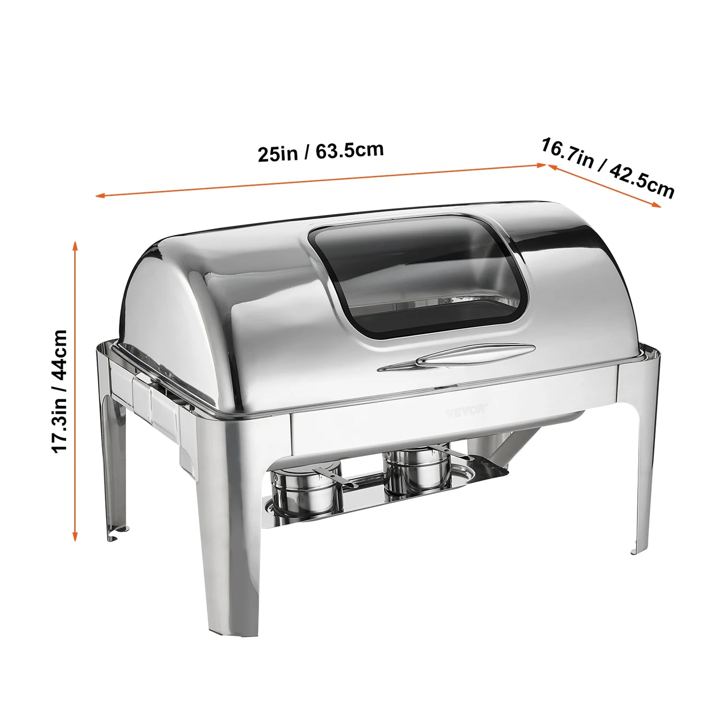Chafing Dish - Buffetwarmer - Chafing Dish Elektrisch - Warmhoudplaat  - 9QT  - Buffet Warmer met Roll-Top Deksel & 2 Half Pannen