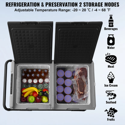 Draagbare Autokoelkast – Koelbox – Mobiele Koelkast – Camping Koelbox – Mini Frigo - 115L – Instelbare Temperatuur – Stil Geluid - QUORE
