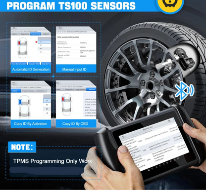 TPMS- En Auto Diagnosetool – Bandenspanningsmeter – Sensor Programmeerder – Foutcode Scanner – ECU-Codering – Bluetooth – 140+ Automerken