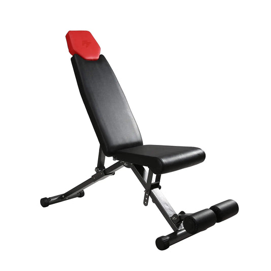 Weight bench - Fitness bench - Adjustable weight bench - Foldable weight bench - 5 in 1 Adjustable and foldable weight bench for bench press - Black and Red