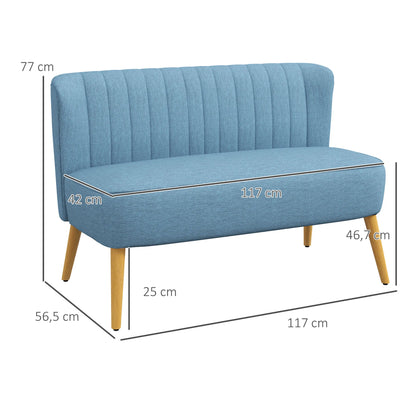 2-Zits Bank – Compacte Bank – Tweezitsbank – Zithoek Bank – Comfortabel Zitvlak – Synthetisch Leer - QUORE