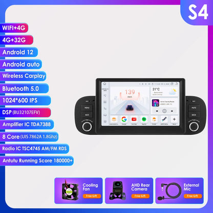 1Din Android 13 Autoradio – Car Multimedia Speler – Auto Stereo – Navigatie Systeem – Touchscreen Radio – 7-inch HD Scherm – GPS Navigatie – CarPlay & Android Auto – S4 Achteruitrijcamera