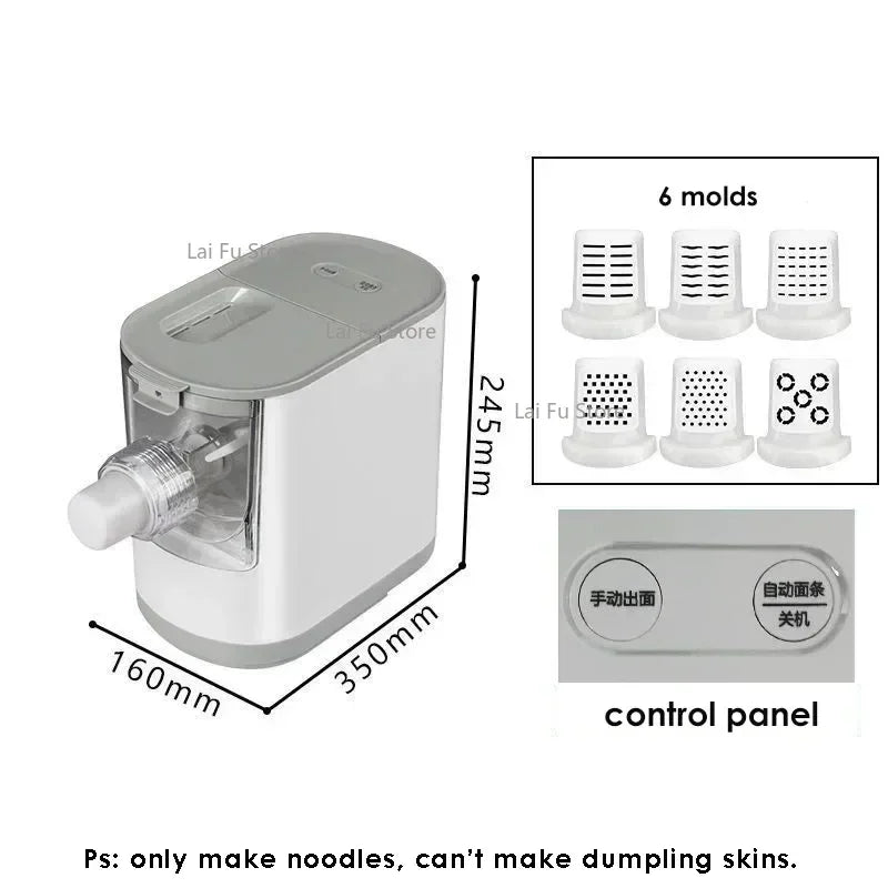Noedelmachine – Pastamachine – Noodlemaker – Pasta Maker – Dumpling Machine – Elektrisch – 260W Vermogen – 13 Verschillende Mallen