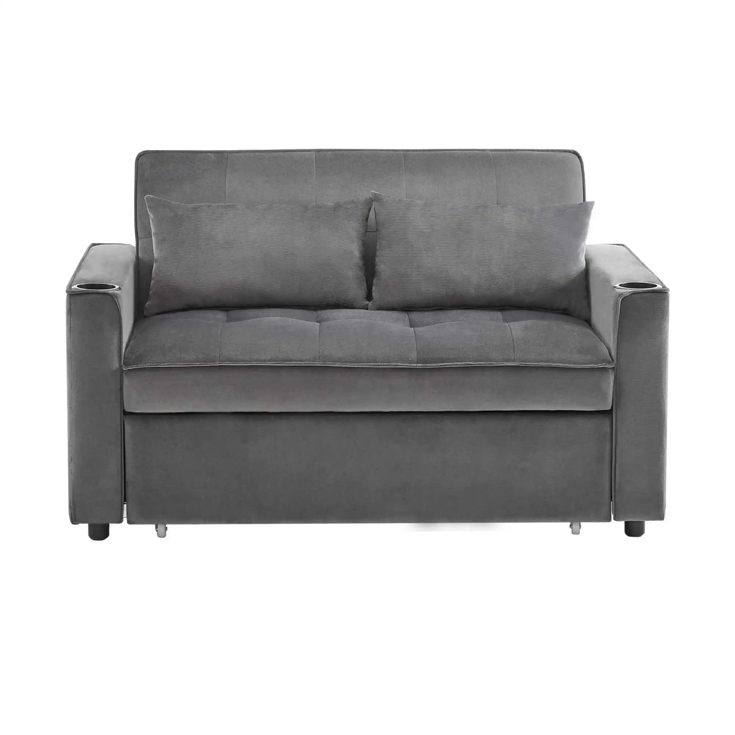 3-In-1 Velvet Slaapbank – Bedbank – Relaxstoel – Slaapbank Met Opbergruimte – Verstelbare Rugleuning – Massief Houtframe – Zachte Kussens - QUORE