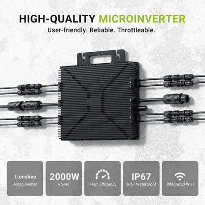 Micro-Omvormer 2000W – Zonnestroomomvormer – Solar Inverter – Netgekoppelde Omvormer – Balkon Solar Systeem – 4 MPPT Ingangen – IP67 Waterdicht – WiFi Monitoring – 230V Output