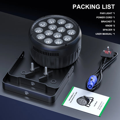 LED PAR Stage Light – Podiumverlichting – DJ Licht – Theaterlamp – Feestverlichting – Set van 4 – 180W RGBW LED’s – Verstelbare 360° Hoek – EU Stekker