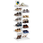 Shoe rack - Wooden shoe rack - Shoe cabinet - 12-tier shoe rack - Stackable shoe rack - 46kg - White