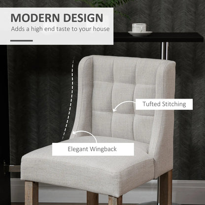 Barkrukken – Barstoelen – Keukenstoelen – Barstoelen Set – Barkrukken Met Rugleuning – Zithoogte 67 cm – Polyester Stof Met Rubberhouten Poten - Beige