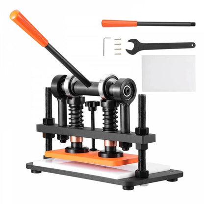 Handmatige Leersnijmachine - Lederen Snijmachine - Embossing Machine - Handmatige - met 12 mm Drukslag - Stanspers - voor Leer - Foam - Rubber en Kunststof - Verstelbare Druk - 1.5 Ton Drukkracht - 36 x 26 cm