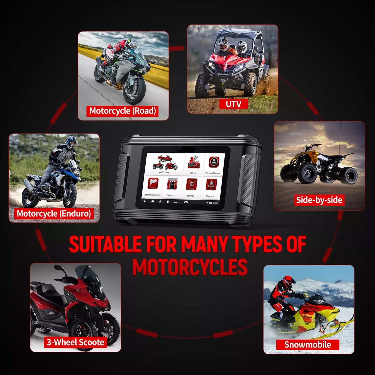 Motor Diagnose Scanner – Motorfout Lezer – Motor Scanner – Motor Diagnose Tool – 7-Inch Touchscreen – WiFi Updates