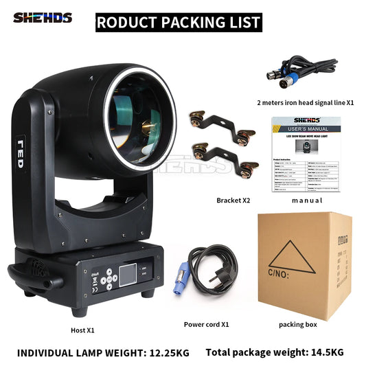LED 300W Moving Head – Beam Light – Stage Lamp – DJ Verlichting – Party Spot – 17 DMX Kanalen – 8+16 Prism Effect