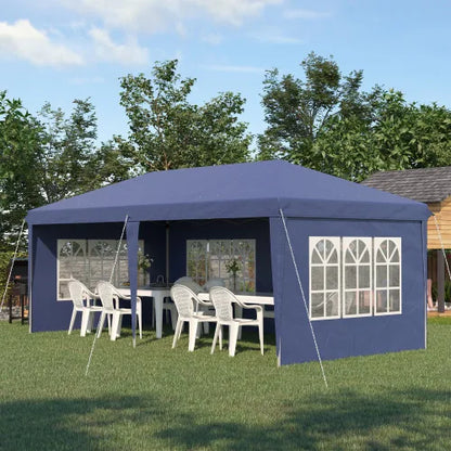 Partytent – Overkapping – Tent – Paviljoen – Luifel – 3 x 6 Meter – RVS Frame – UV-Bescherming - Blauw